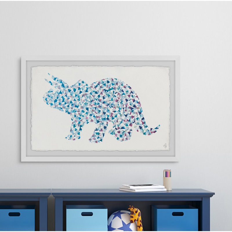 Plinio Patterned Triceratops Framed Print, 20" H x 30" W x 1.5" D