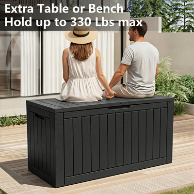 Coffre de terrasse en résine 120 gallons verrouillable et imperméable