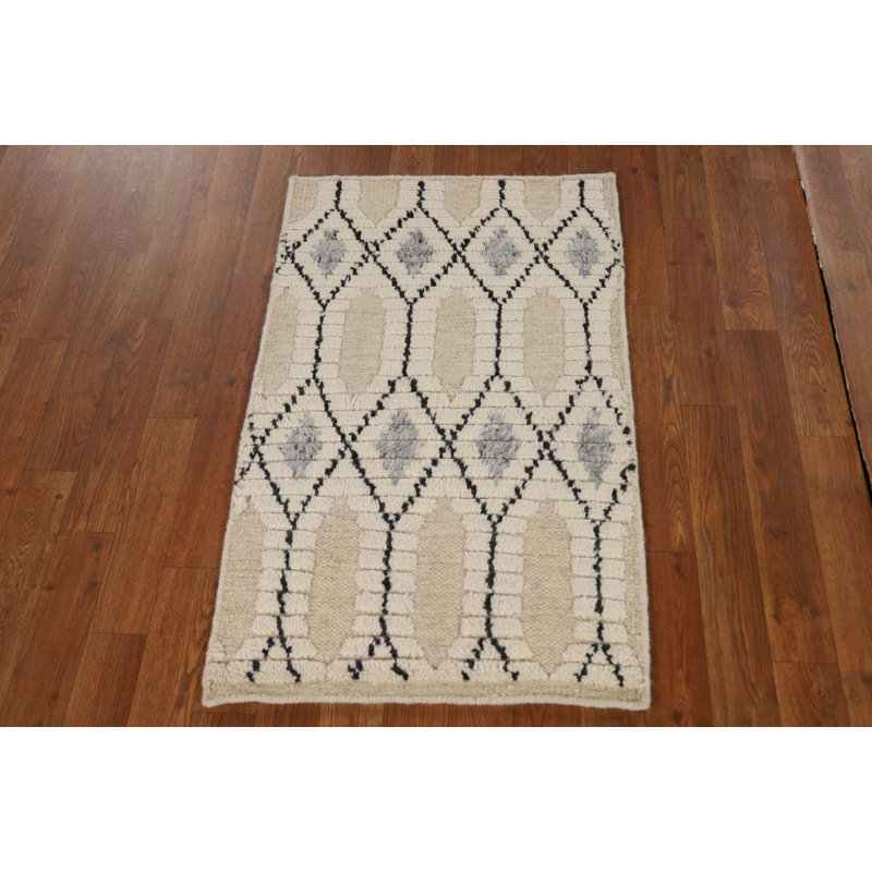 Tapis indien à motif géométrique treillis 2x3