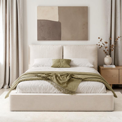 Ottoman Storage Bed Frame Hydraulic Lift-Up Storage Upholstered Bed