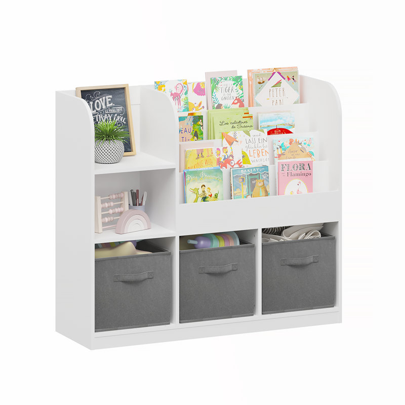 Bookcase with 3 fabric drawers