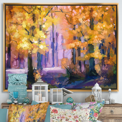 «Autumn Colored Forest Treescape III», reproduction d'impression sur toile