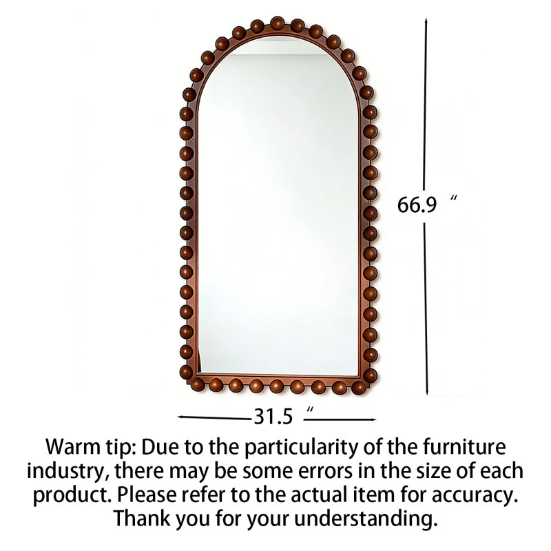 Miroir pleine grandeur Nordic, 66.93" H x 31.5" W, Brun