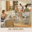 Swivel Upholstered Adjustable Height Counter Stool with Metal Frame-1624013732