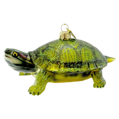 Kurt Adler Noble Gems Glass Land Turtle Ornament, 4in