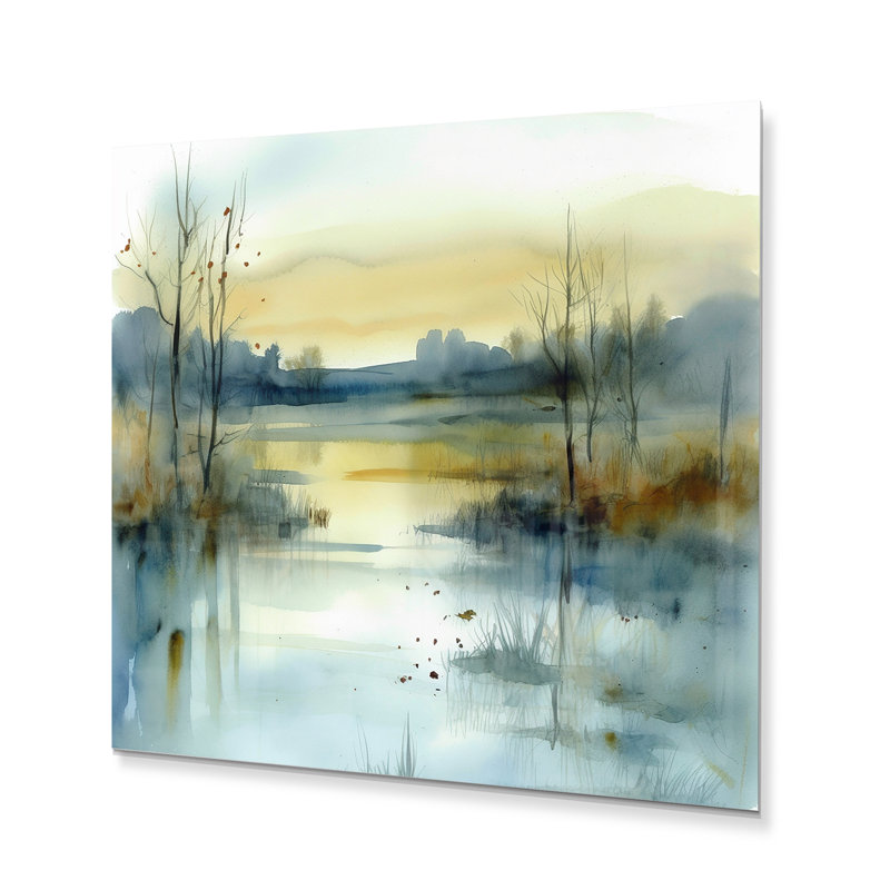 Été, paysage d'été, paysage III - décoration murale en métal, H 36 po x l 36 po x P 1 po