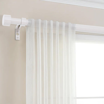 Lachina Arnel 1 Inch Window Curtain Rod with Aluminium Finials, Single Curtain Rods for Windows