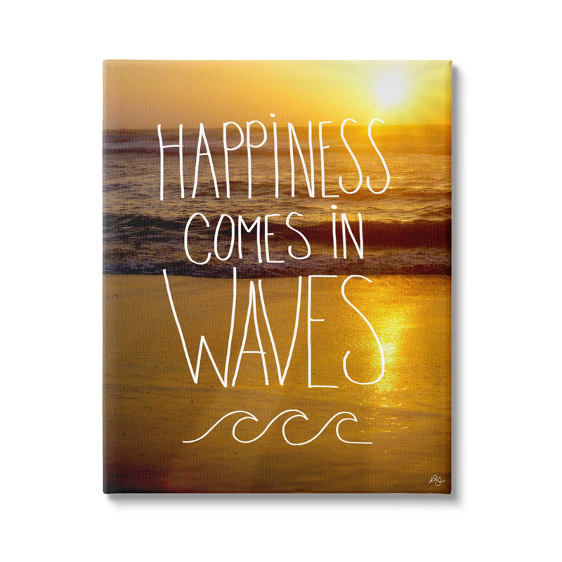 Sunset Beach Motivational Quote Canvas Wall Art