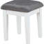 Meuble-lavabo blanc et gris foncé avec tabouret, armoire latérale à tiroir, 51,92 pouces de hauteur, 36 de largeur, 19 lumières de profondeur, armoire de décoration, grand, large