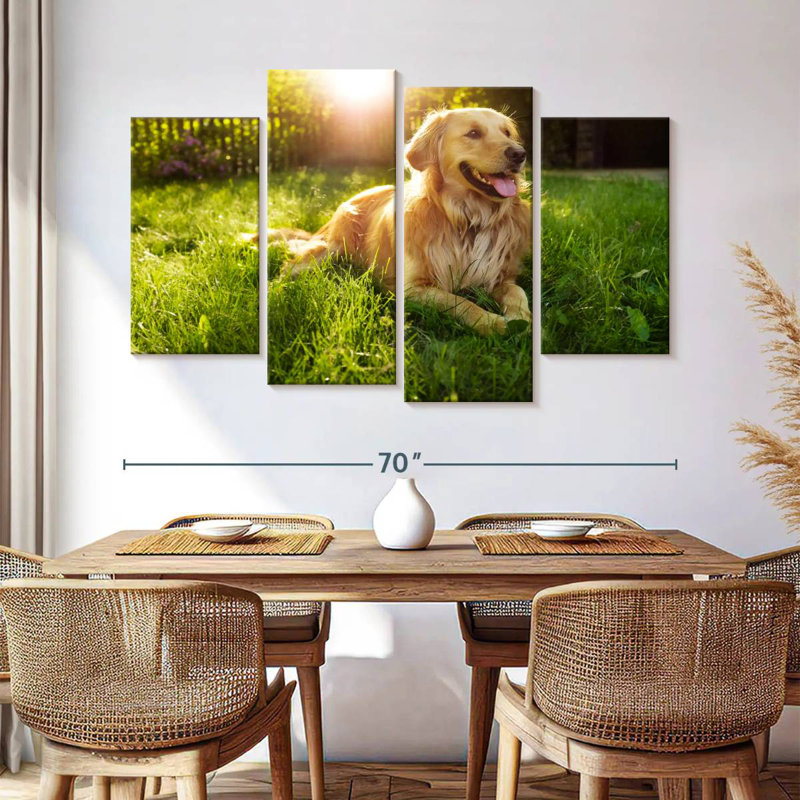 Sunny Golden Retriever, H 42 po x l 68 po