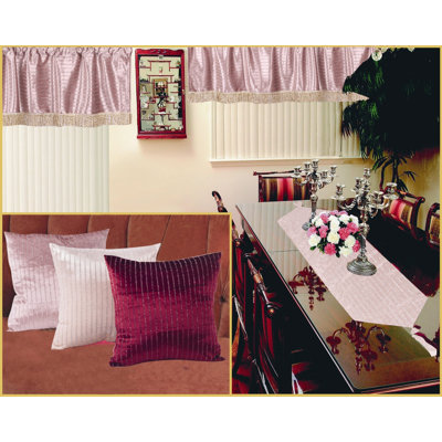 Natalya Velvet Striped Tailored Window Valance