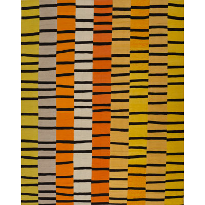 Striped Area Rug in Brown/Yellow