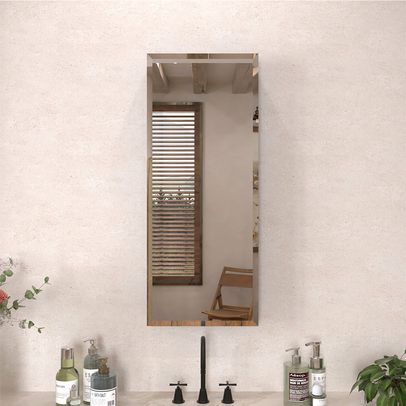 Armoire à pharmacie sans cadre 36 H x 15 avec porte miroir pour rangement encastré ou mural, H 36 po x l 15 po x P 4,5 po