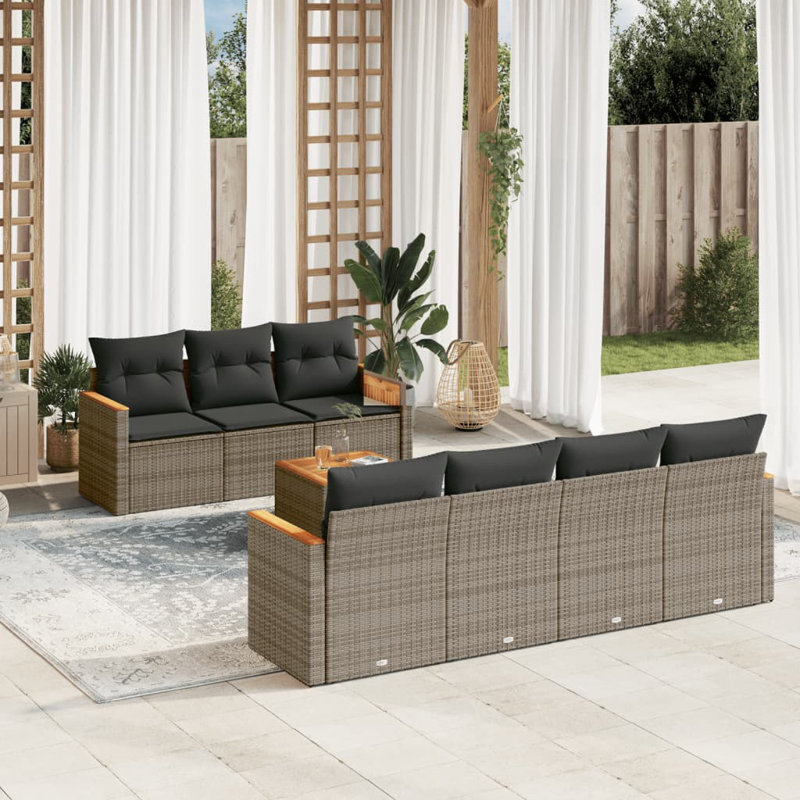 Ensemble de canapé de jardin en rotin PE Vidaxl