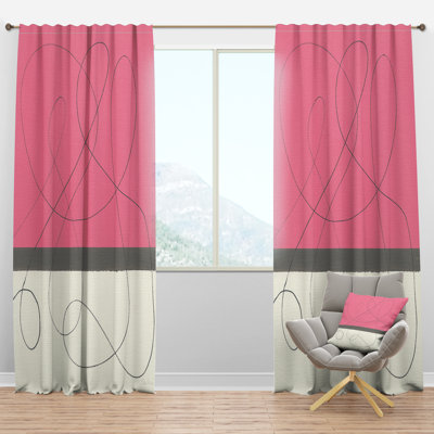 Panneau de rideau simple semi-diaphane avec passe-tringle Shabby Elegance Neapolitan II