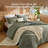 Cozy Winter Collection Bedsure 5 Pieces Cotton Comforter Set with Cotton Waffle Throw Blanket-110189441-110189434
