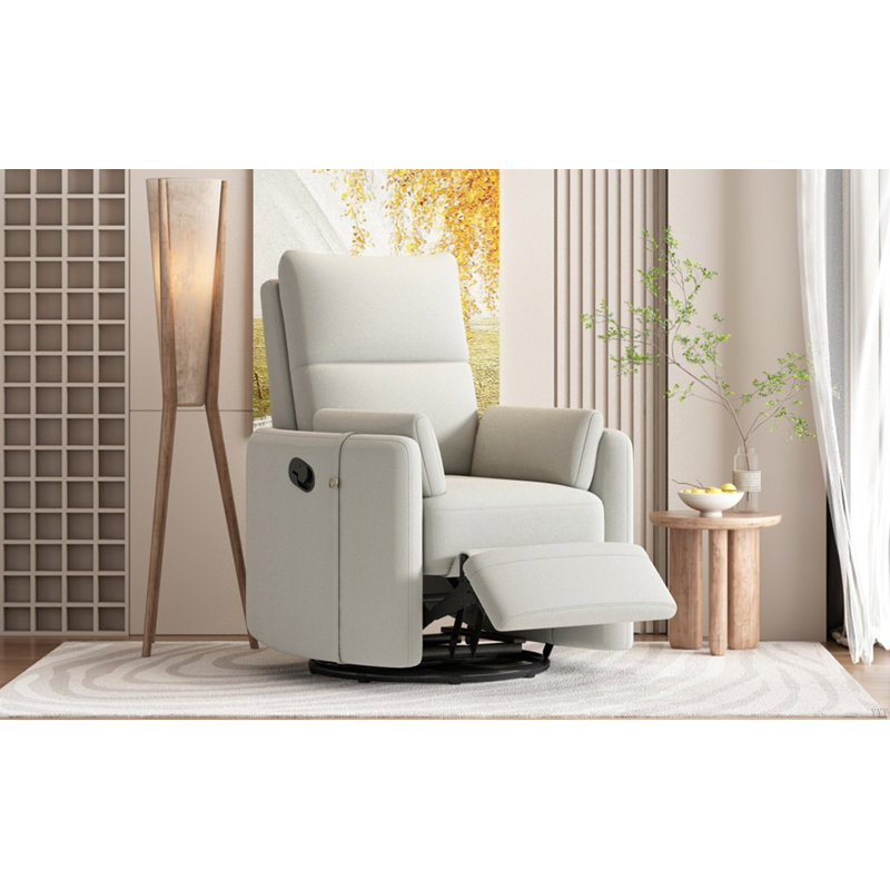 Chaise de chambre de bébé inclinable et pivotante avec deux coussins amovibles pour le salon, Beige
