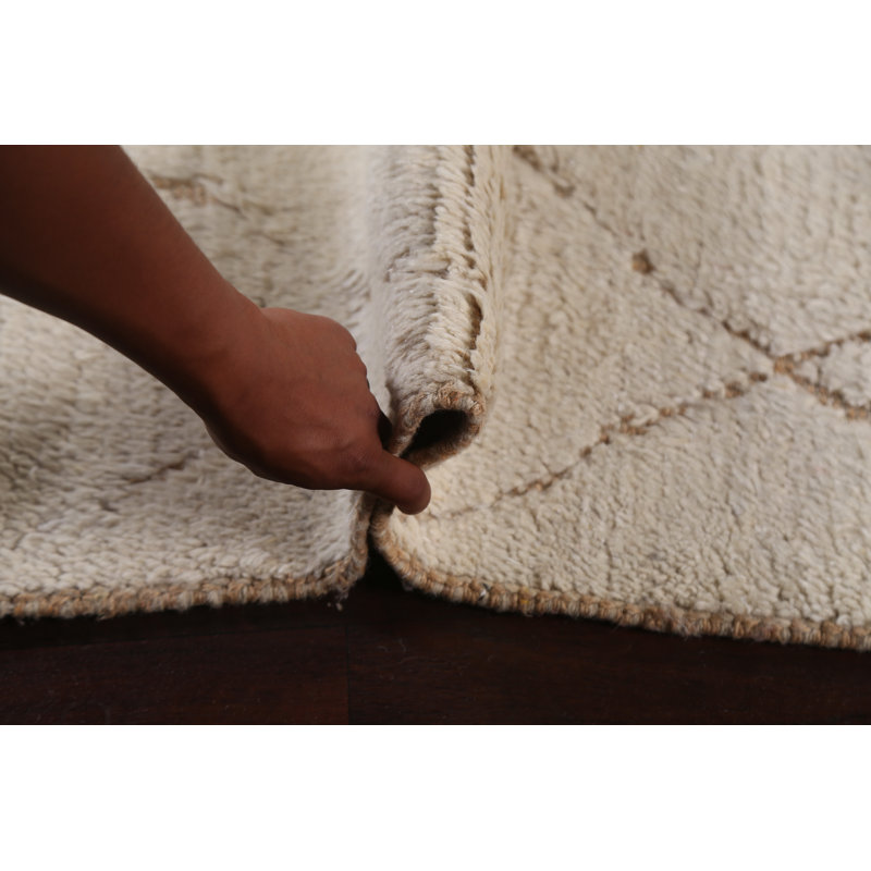 Tapis marocain en laine Trellis noué à la main 5 x 8