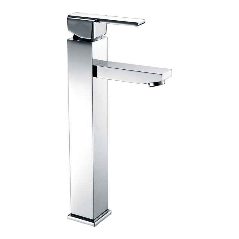 Robinet de vasque luxueux à poignée simple au fini nickel brossé