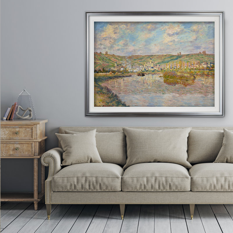 «Late Af après-midi à Vetheuil» par Claude Monet, reproduction, H 24 po x l 32 po x P 1,5 po, Impression encadrée, Silver