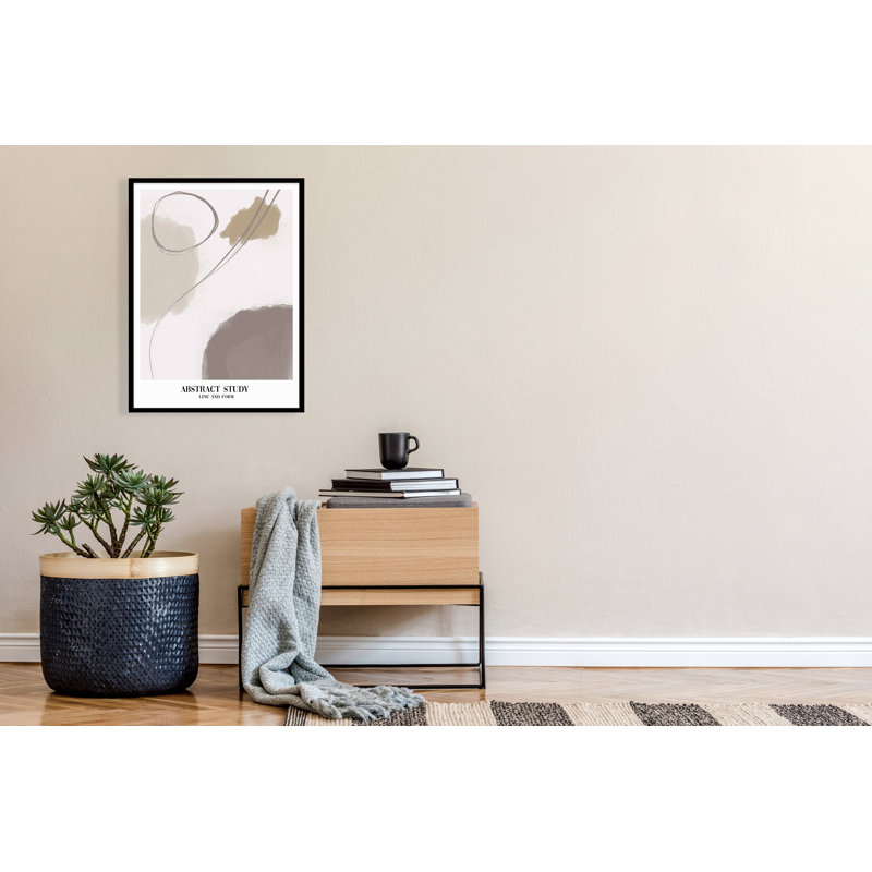 Abstract Line & Form - Print, 25.4cm H x 34.1cm W x 1cm D, Black Framed