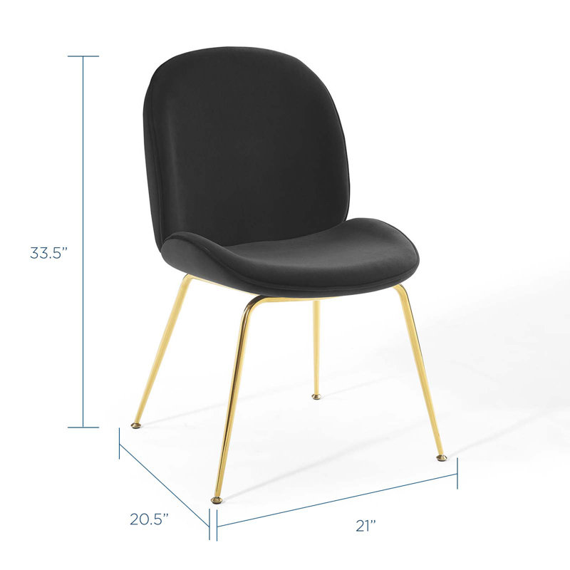 Chaise de salle à manger Scoop Gold, Noir