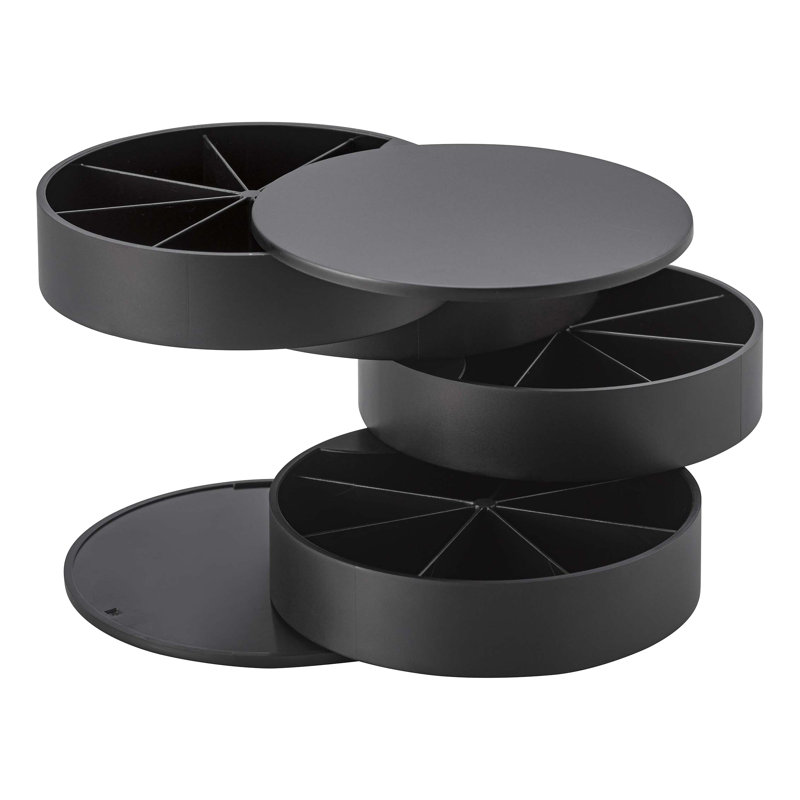 Tower Stacked Plastic Jewellery Organizer Tray, Black