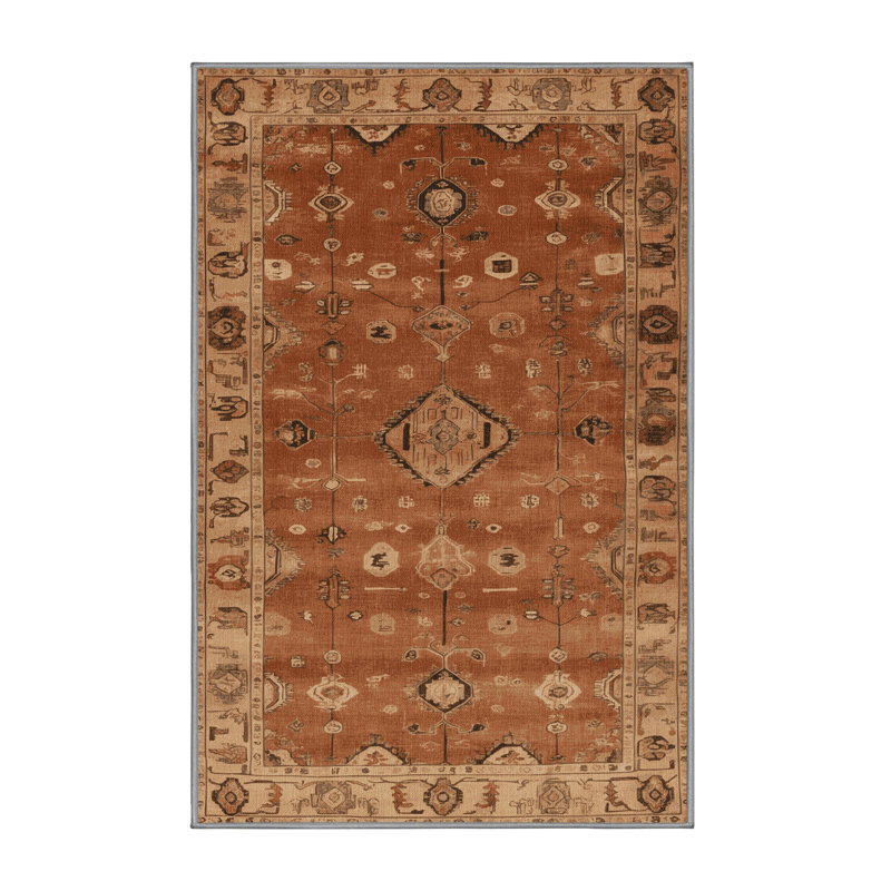 Tapis brun lavable à la machine, Rectangle 2 pi x 3 pi