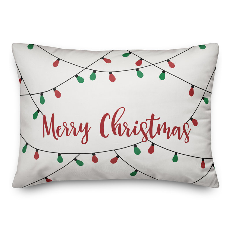  Housse de coussin Merry Christmas Lights, Polyester/ Bourre en polyester