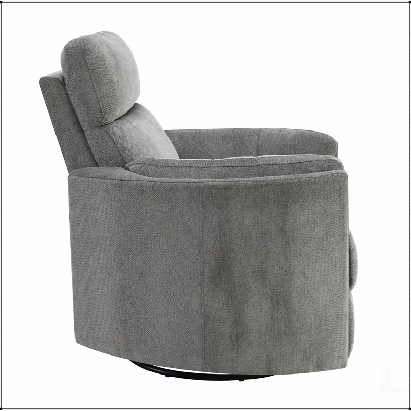 Fauteuil inclinable oscillant en chenille gris anthracite Sagen, Chenille gris anthracite