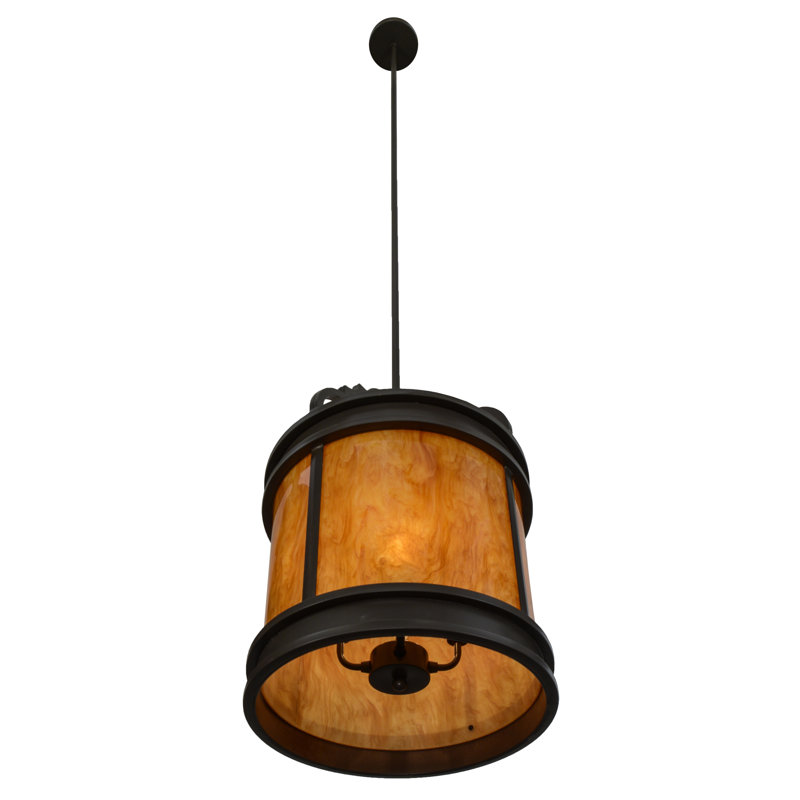 Luminaire suspendu tambour lanterne 4 lumières