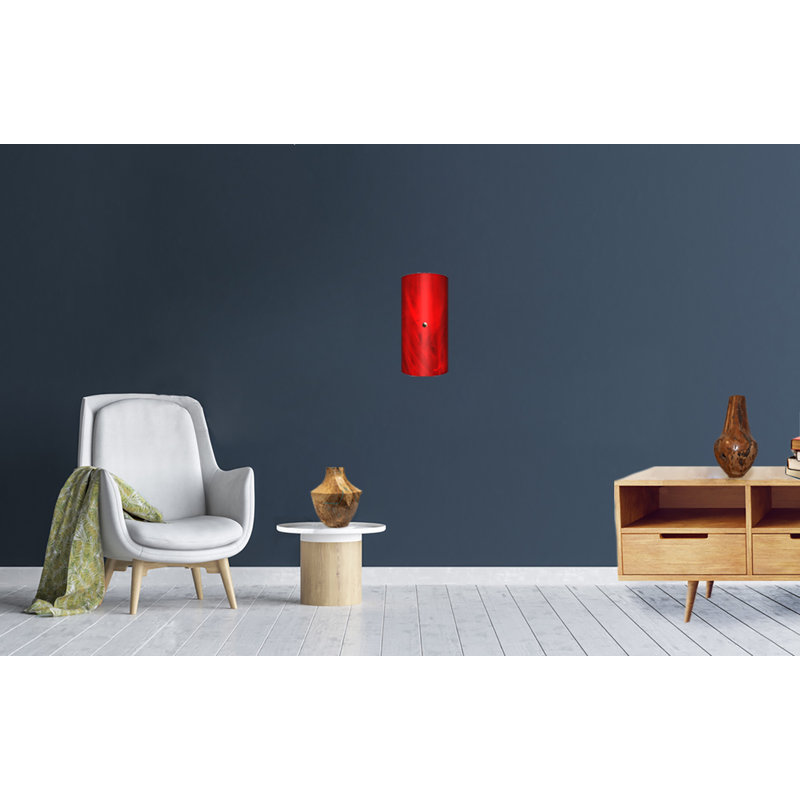 Plafonnier encastré 2 lumières narrow Nishimura, Rouge vif