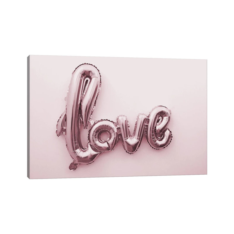Love Pink Ballon by Mambo Art Studio - Wrapped Canvas Gallery-Wrapped Canvas Giclée, 20.32 cm H x 30.48 cm W