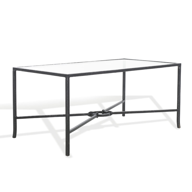 Table basse Markley, Noir, Clear Tempered Glass