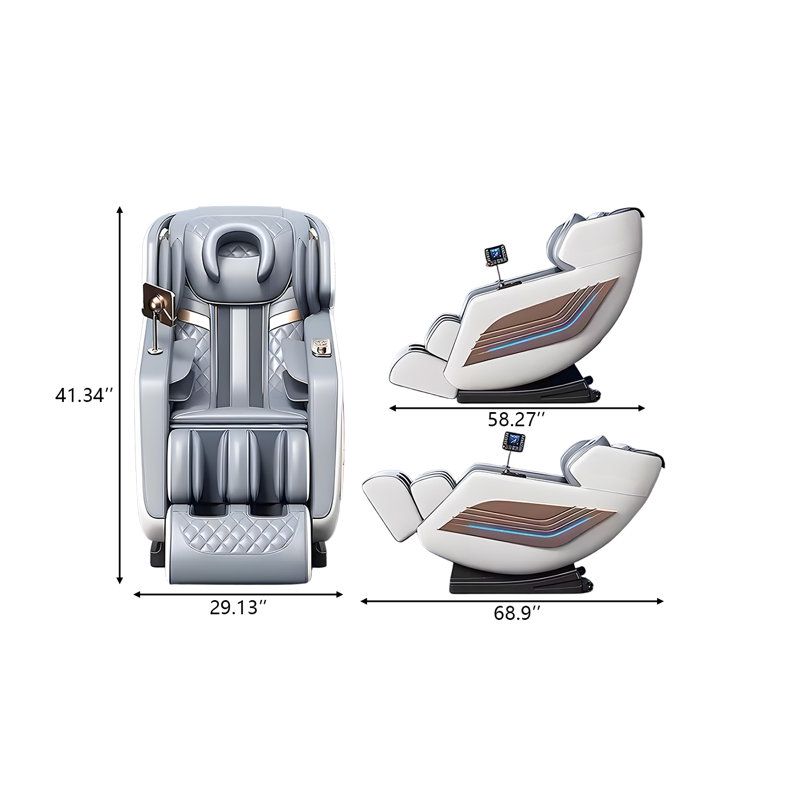 Fauteuil de massage électrique multifonctionnel ergonomique blanc