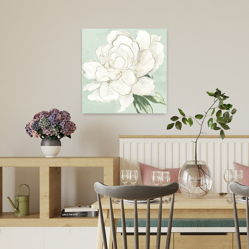 Jardin délicat, élégant, pivoine contemporaine, art naturel, H 18 po x l 18 po