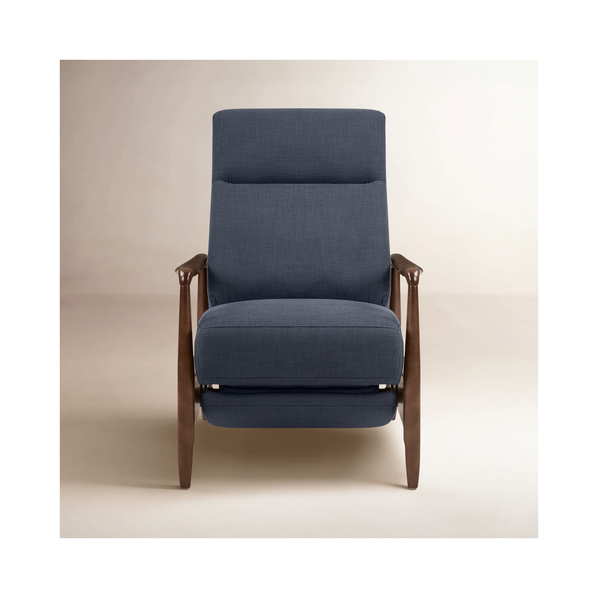 Beckett Upholstered Manual Recliner Armchair, Effie Indigo Performance Linen