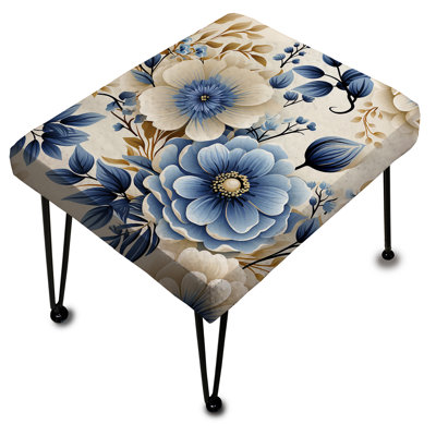 Bouquet d'harmonie classique bleu - repose-pieds rectangulaire floral