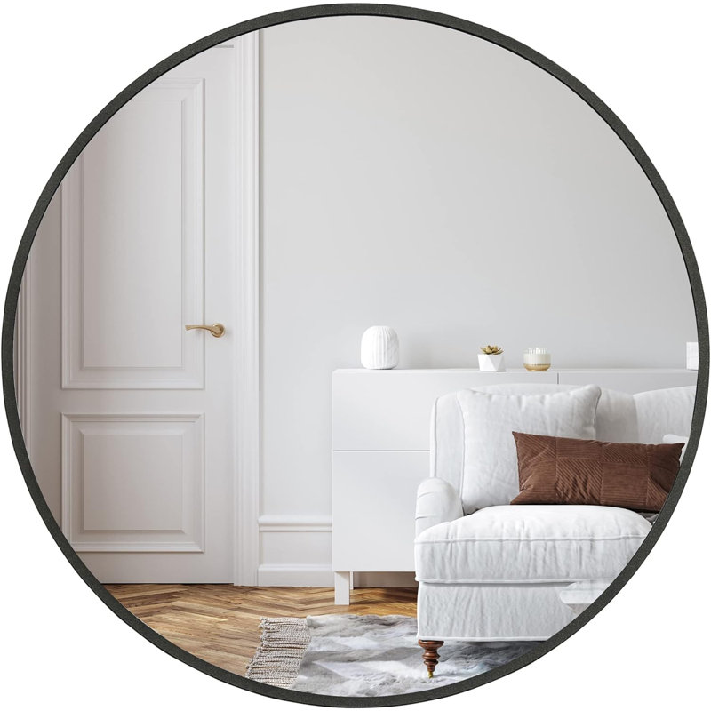 Miroir rond Modern, Noir
