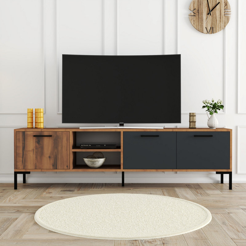 Bokoshe TV Stand for TVs up to 48", Walnut/Anthracite