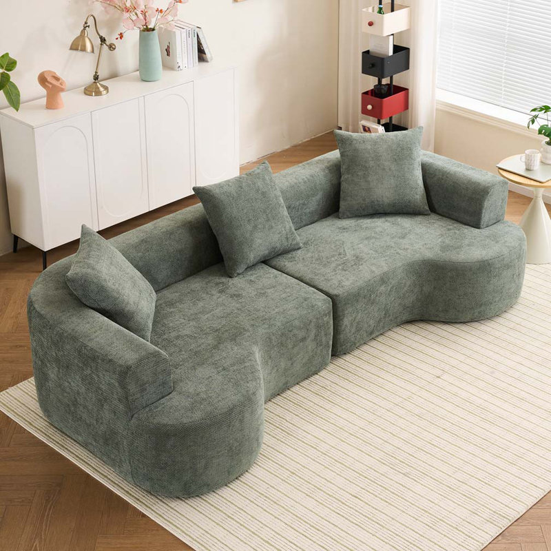 Canapé en chenille, Vert