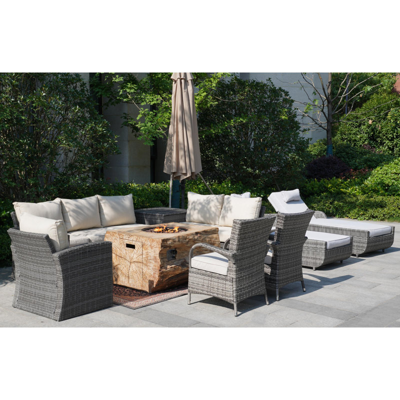 Colombe 10 - Person Patio Conversation Set with Cushions