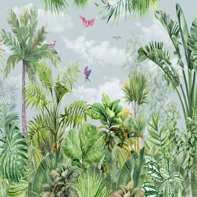 Brise tropicale avec oiseaux - Collection Botanical Oasis