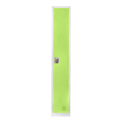 Casier à clé unique en acier 72 po x 12 po x 12 po à 1 porte - Rangement pour employés, étudiants, salle de sport, lieu de travail - Comprend une tablette, des crochets, une ventilation et un porte-carte - Assemblage facile