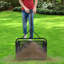 Compost Spreader 81L 25.5 in Lawn Spreader Peat Moss Topsoil Roller with T Shape Handle & Lock Heavy Duty Metal Mesh Push Fertilizer Top Dressing for Grass Lawn Garden