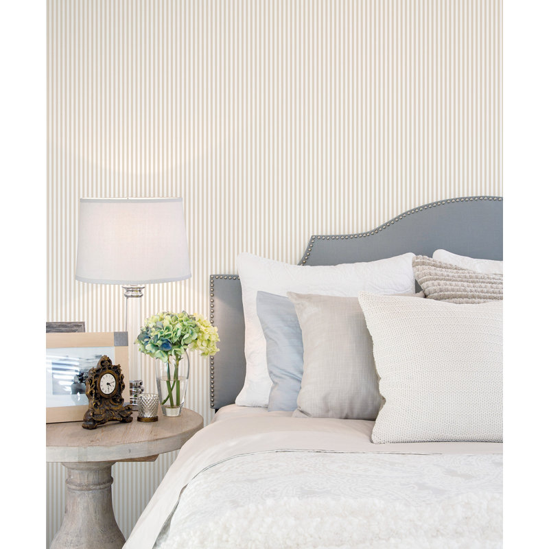 Brent 10cm x 53cm Matte Wallpaper Roll, Mushroom/White