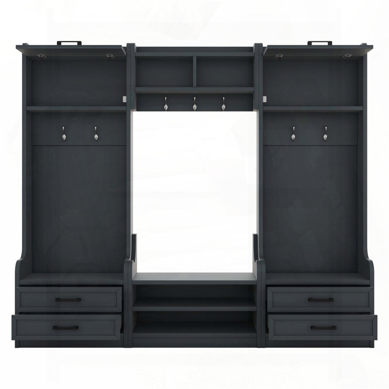 4-in-1 Detachable Hall Tree with Storage Drawers and Cabinet