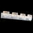 4-light Chrome Stainless Steel Led Vanity Light With Clear Ice-like Brick Glass Shades