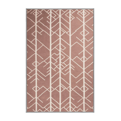 Tapis brun treillis lavable à la machine