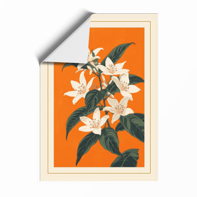 White Flowers Study Botanical - Framed Print